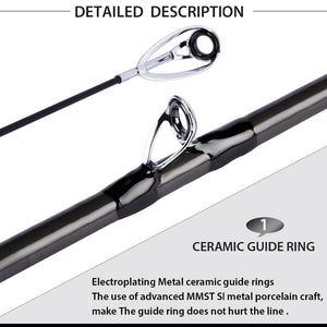 4 sections Carbon Fiber Baitcasting Rod & Reel Combo Set