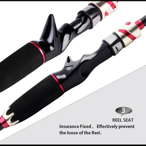 4 sections Carbon Fiber Baitcasting Rod & Reel Combo Set