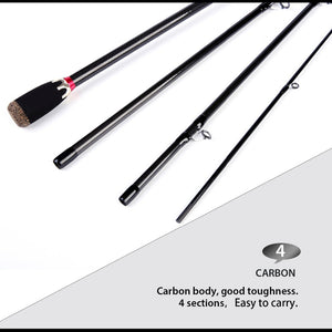 4 sections Carbon Fiber Baitcasting Rod & Reel Combo Set