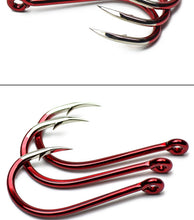 Load image into Gallery viewer, DARK RED Bend Mouth Triangular Fast Attack Fishing Hooks