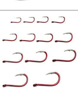 DARK RED Bend Mouth Triangular Fast Attack Fishing Hooks