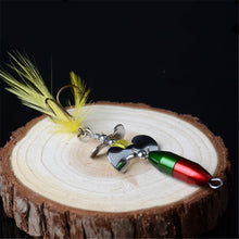 Load image into Gallery viewer, Rotating Sequins Feathered Fishing Lure