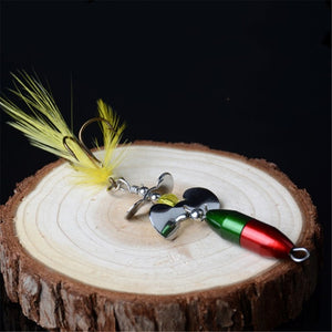 Rotating Sequins Feathered Fishing Lure