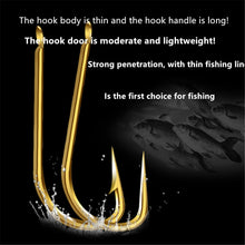 Load image into Gallery viewer, 5PCS Winter Golden Barbed Fishing Hooks