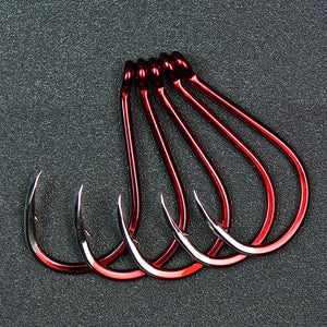 DARK RED Bend Mouth Triangular Fast Attack Fishing Hooks