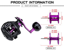 Load image into Gallery viewer, Stainless Steel Extended Handle Knob Baitcasting Reel