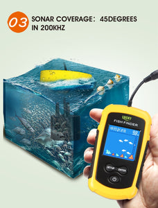 Portable Sonar Fish Finder and Transducer Combo