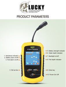 Portable Sonar Fish Finder and Transducer Combo