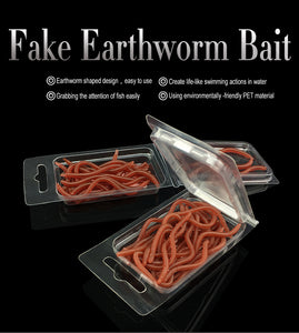 20PCS Red Simulation Fishing Earthworms