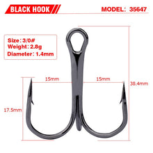 Load image into Gallery viewer, 10 PCS Black Carbon Steel Fishing Hooks