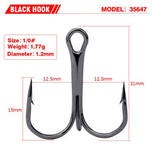 Load image into Gallery viewer, 10 PCS Black Carbon Steel Fishing Hooks