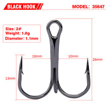 Load image into Gallery viewer, 10 PCS Black Carbon Steel Fishing Hooks