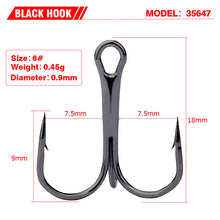 Load image into Gallery viewer, 10 PCS Black Carbon Steel Fishing Hooks