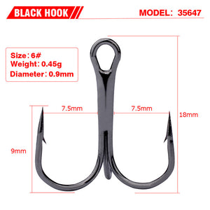 10 PCS Black Carbon Steel Fishing Hooks