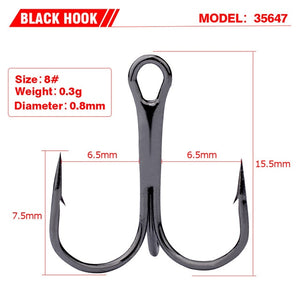 10 PCS Black Carbon Steel Fishing Hooks