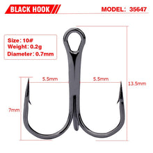 Load image into Gallery viewer, 10 PCS Black Carbon Steel Fishing Hooks