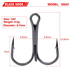 10 PCS Black Carbon Steel Fishing Hooks